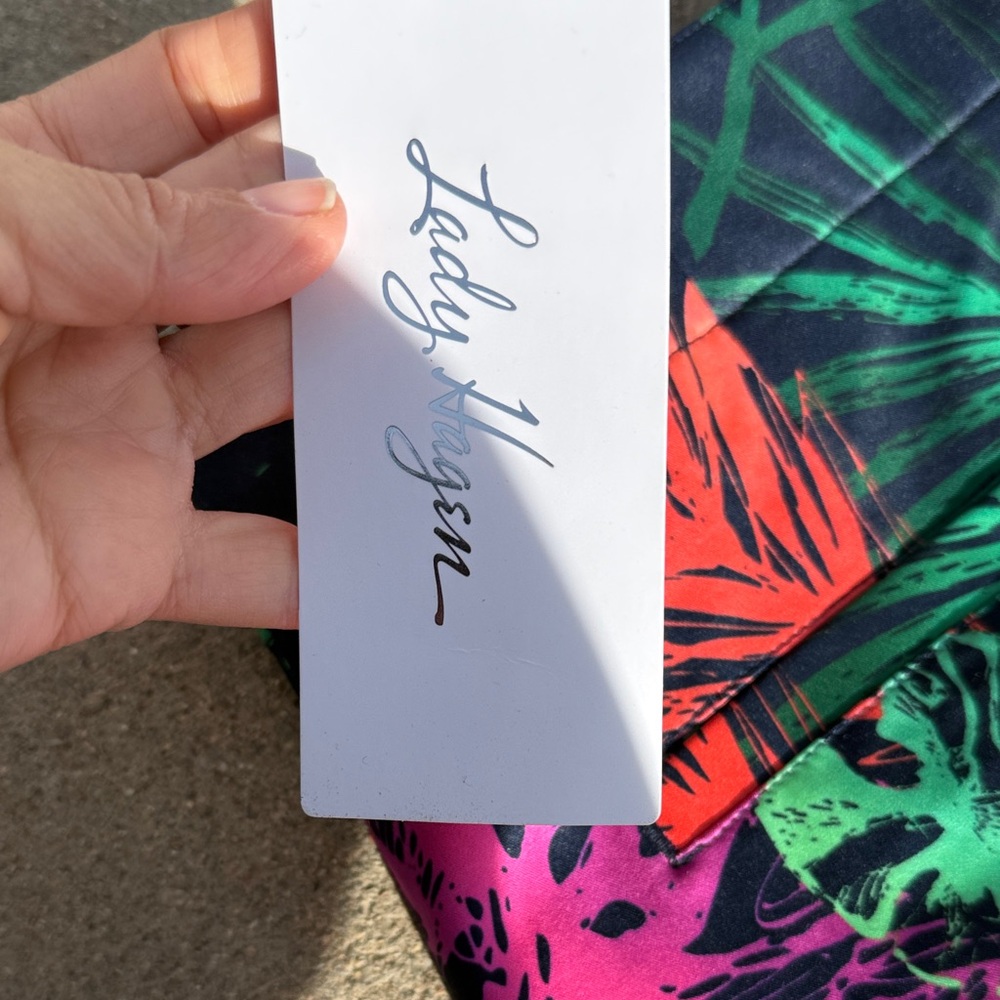 Lady Hagen Tropical Print Mini Skirt - Green, Pink, Red - Picture 5 of 6
